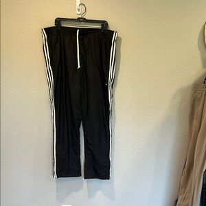Adidas Black and White Sweatpants with Classic Stripes